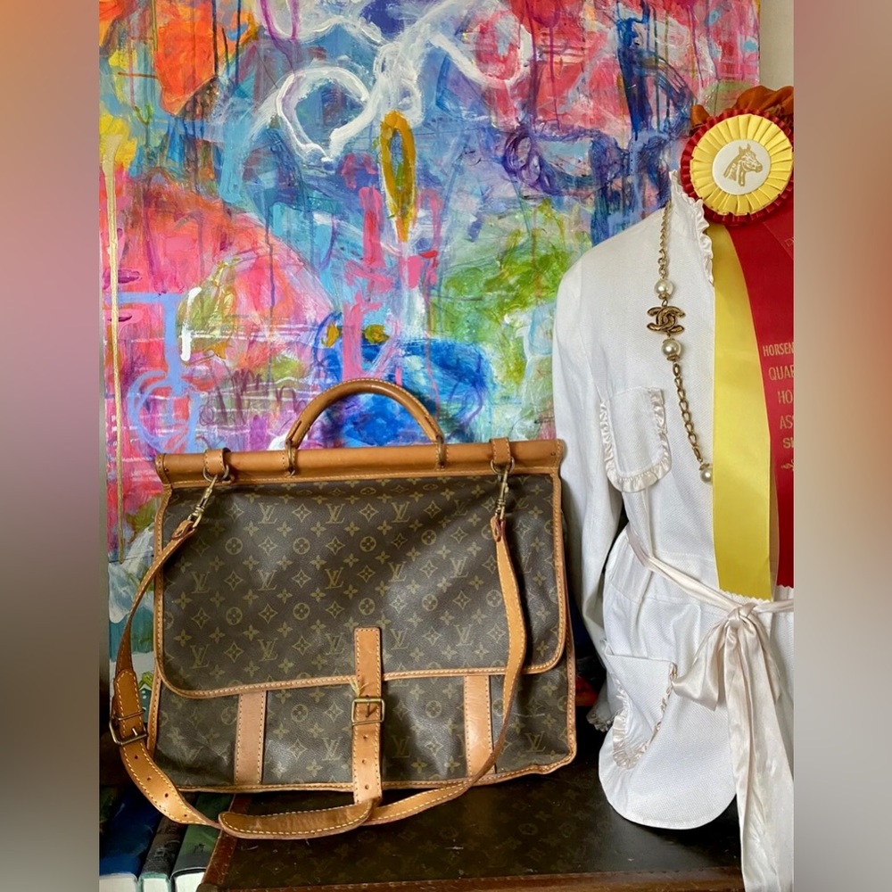Vintage LOUIS VUITTON Sac Chasse Bag Luggage Tote Suitcase Keepall Designer LV